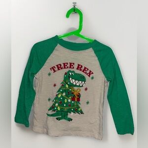 Tree Rex Kids Long Sleeve Shirt - Green and Gray